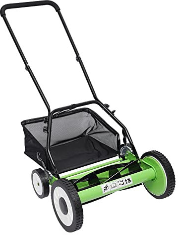 16-Inch Hand-Pushed Lawn Mower, 5-Blade Cordless Manual Reel Lawn Mower, 9 Levels Of Height Adjustment Lawn mower