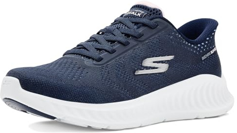 Skechers Women's Go Walk Now Khloe Slip-in Trainers, Navy Textile/White Trim, 7 UK
