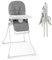 GYMAX High Chairs for Babies and Toddlers, Compact Foldable Highchairs with 3-Position Adjustable Tray & Footrest, Removable Seat Cushion, 5-Point Safety Harness, Portable Baby Feeding Chair (Gray)