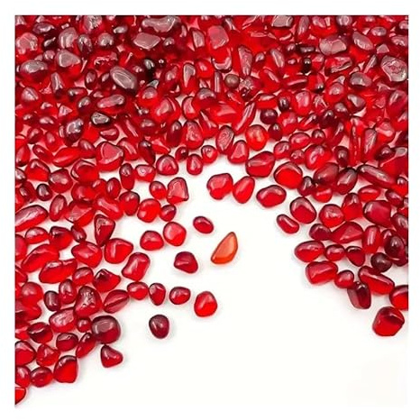 RVBLRDSE Grava de Vidrio roja de 60 g, 7-9 mm, Chips de Vidrio Irregulares, for decoración de peceras, Relleno de jarrones y decoración de Jardines.