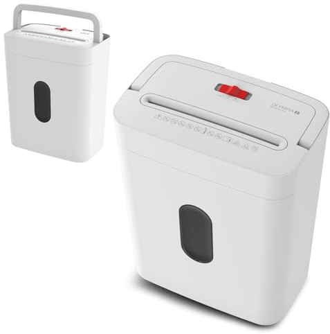 OLYMPIA PS 53 CC Pro Aktenvernichter weiß | Papierschredder für Home Office & Büro | Schredder Aktenvernichter P-4 | Partikelschnitt 4×38 mm | 6-Blatt Shredder Papier | 15 L Papier Schredder Gerät