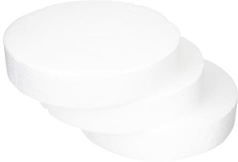 HIAKDOFT 3 Dischi Rotondi di Schiuma Fai da Te Cerchio di Schiuma Artigianale Bianco 250Mm X 50Mm per Decorazioni Floreali Base per Bouquet e Centrotavola Creativi