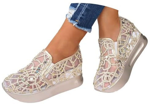 Chaussures d'été en tissu pour femme - Baskets plates pour fête de la bière - Chaussures plates pour dirndl - Chaussures de mariée élégantes