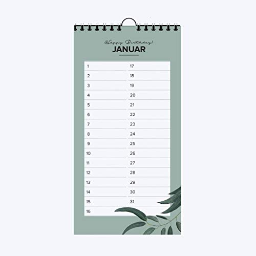 Geburtstagskalender: Ein Wandschmuck für Designliebhaber:Ein dekorativer Geburstagskalender, ohne Jahreszahl