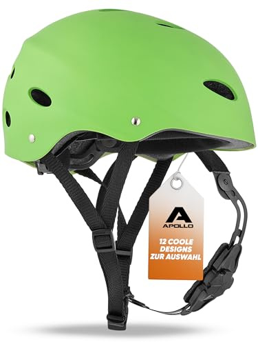 Apollo Casco da Skate | Casco Bambino e Bambina Regolabile | Caschetto Scooter, Bici, Skateboard, BMX | Casco Bici Bambino 2 Anni in su | Disponibile in Diverse Misure e Colori