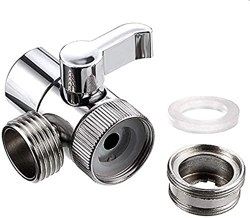 Handfat ventil avledare kran splitter för kök badrum handfat kran, ersättningskomponentadapter, krankontakt för slangadapter, M22 x M24 polerad krom