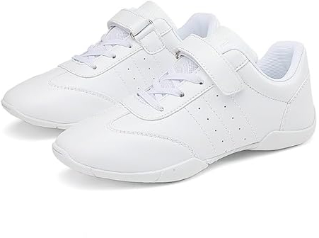 Mnplciea Weiß Cheerleading Schuhe Mädchen Weich Cheerleader Schuhe Damen Tanzschuhe, Yoga Gymnastik Training Sportschuhe