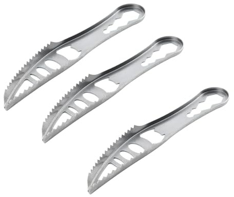 3Pcs Silver Fish Scaler Remover,Stainless Steel Cooking Tools Seafood Tools Cleaner Kitchen Remover Portable Fish Scale Remover Fish Cleaning Peeler Scraper Bottle Opener SeafoodTools Scaling Cleaning