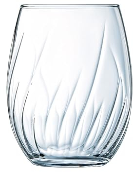Cristal d'Arques Paris - Collection Swirly - 6 Gobelets 36cl - Fabriquées en France - Emballage renforcé