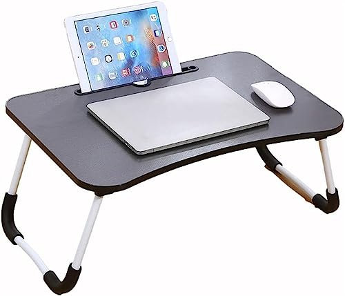 Lap Desk Fällbart ställ Multifunktionsplatta med frukostbricka for att äta, bärbar dator Läsa Skriva på soffan (Color : Black)