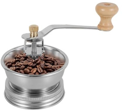 Mason Jar Bean Grinder - Macinacaffè manuale, manovella con attacco per coperchio vintage | Macinino rustico in barattoli di vetro, macinino in acciaio inossidabile, mulino compatto e portatile per us