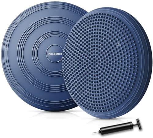 Wobble Balance Cushion Board for Fitness Exercise core workout, Relief Bank Pain, Sensory Cushion for Chair - Stability Rehab Seat Improve Sitting Posture – Adults or Children (Dark Blue)