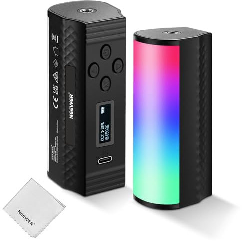 NEEWER Basics TL96RGB - Barra de luz magnética de Mano, 360° RGB Mini LED Video Tube Lighting Stick, batería de 2500 mAh, 2500 K-8500 K Regulable, cámara de Estudio, fotografía TikTok Youtube