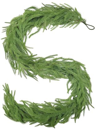 1,8 m Guirnalda Navidad Pino, Realista 100% PVC Guirnaldas Navideñas con 464 Puntas Tacto Real Grinalda Natal Decoración Navidad para Escaleras Mesas Chimeneas Barandillas Decoracion