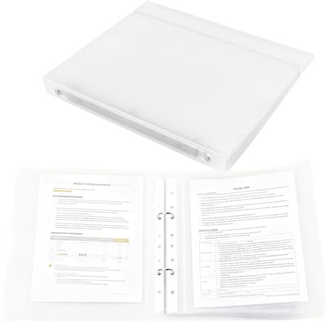 MUKSEUT 2 raccoglitori ad anelli in formato A4 con un totale di 200 tasche perforate, 32,5 x 26,5 x 3,5 cm, cartella per presentazioni per documenti d'ufficio, certificati, organizzazione di ricevute