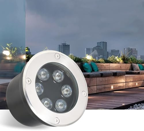 GUODDM Luz LED De Anillo Para Fuente - Iluminación De Paisaje Terrestre, Iluminación Subacuática Para Piscinas De 12 V, Foco Sumergible IP68 Para Paisajes(Warm White,3W(12v))