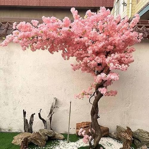 Stor växt Konstgjorda växter Simulering Persikoblomsträd Konstgjort persikoträd Hotell Köpcentrum Dekoration Falskt körsbärsträd Lätt att montera(A,1.2m/4ft)