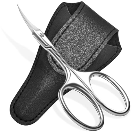 Diesisa Forbicine Per Unghie: Forbici Professionali Per Cuticole E Unghie In Acciaio Inossidabile - Forbici Per Sopracciglia Ultra Fini E Precise - Per Unghie, Sopracciglia, Con custodia in pelle