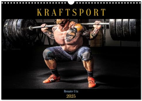 Kraftsport (Wandkalender 2025 DIN A3 quer), CALVENDO Monatskalender: Energetische Bilder athletischer Körper beim Krafttraining im Fitnessstudio