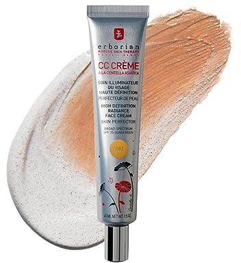 Erborian CC Cream - Getönte Gesichtscreme mit Centella Asiatica - Gesichtspflege aus Korea - Strahlender Teint & Feuchtigkeit LSF 25 - Gold - 45 ml