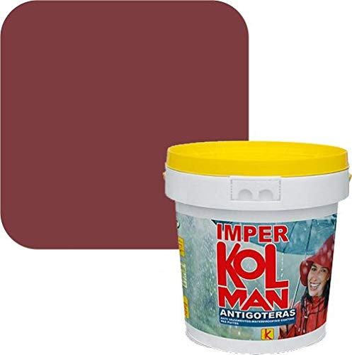 Imper Kolman vattentät beläggning. Elastiskt gummi Vattentät Antiläcker. (4 liter, röd oxid)