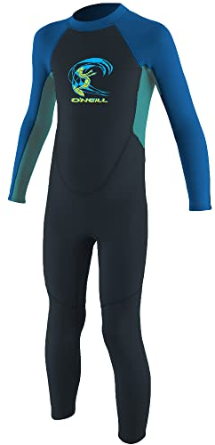 O'Neill Baby Toddler Reactor II 2mm Back Zip Full Wetsuit Neoprenanzug, Slate/Light Aqua/Ocean, 3