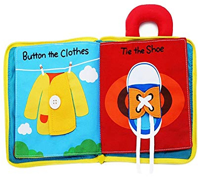 beiens My Quiet Books - Soft Activity Books for Babies, Toddler Learning Sensory Story Book, Life Skill Education & Identify 3D Cloth Books for Infants, Non Toxic Boys and Girls Soft Toys