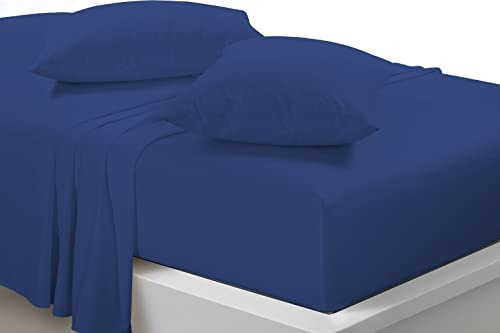Extra Deep 40cm Fitted Sheets Easy Care Polycotton Cotton Rich Deep Fitted Bed Sheets (Royal Blue, Super King)