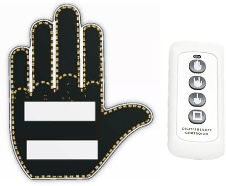 GIVOKE Remote Control Car Finger Light, 3 Gesture LED Sign Light, Road Rage Signs for Men and Women (Battery Required)