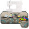 COEQINE Nähmaschine Maschine Tisch Organizer Maschine Pad Matte mit Taschen Tuch Maschine Pad, Western Tribal Niedlich Pfotenabdruck Wasserabweisend Pad Maschine Zubehör Tragbar