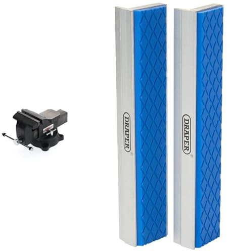 GEDORE red Parallel-Schraubstock mit Amboss, drehbar, nach vorn öffnend, zentrisch, Spannkraft 25 KN, R93800150 & Draper 14180 Schon-Backen für Schraubstock, 150 mm