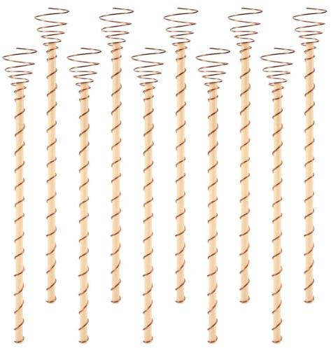 10pcs Electroculture Plant Stakes, 11.5 Inch Long Copper Garden Stakes Copper Coil Antennas High Yield Electro Culture Antenna for Growing Indoor Outdoor Plants Fruits and Vegetables Support