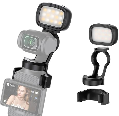 JJC Magnetisches LED-Licht für DJI OSMO Pocket 3, wiederaufladbare Mini-Fülllichthalterung mit 3 magnetischen Halterungen, tragbare Selfie-Vlog-Video-Beleuchtung