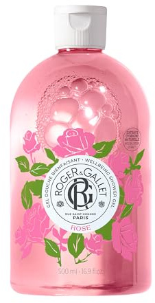 Roger&Gallet – Bienfait Rose Shower Gel 500 ml – Rose Essential Oil & Aloe Vera – Soothing, Moisturizing, Relaxing – 100% Vegetable Cleansing Base