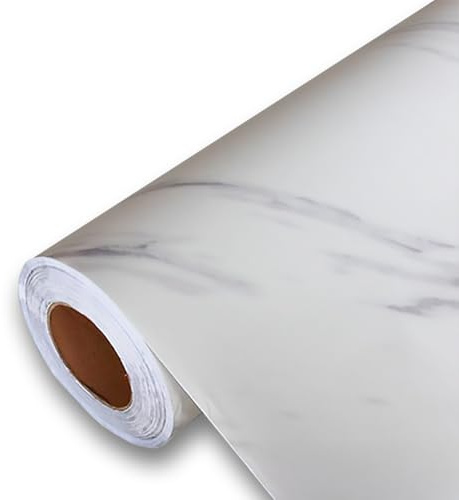 Revestimiento de Vinilo Autoadhesivo Profesional para Pared, Puertas, Muebles, Cocina y Baños – Mármol Blanco Beta Fina – Sin Obra – Alta Resistencia – KM1514 - Envío desde España - 62 x 200 cm