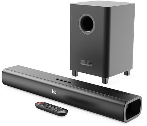 MAJORITY Naga 60 Plus Soundbar für TV Geräte | 300W 2.1 Soundbar mit Subwoofer | Heimkino Soundsystem HMDI ARC | Sound Bar Bluetooth | Wandmontierbares Sound System | Inklusive Fernbedienung