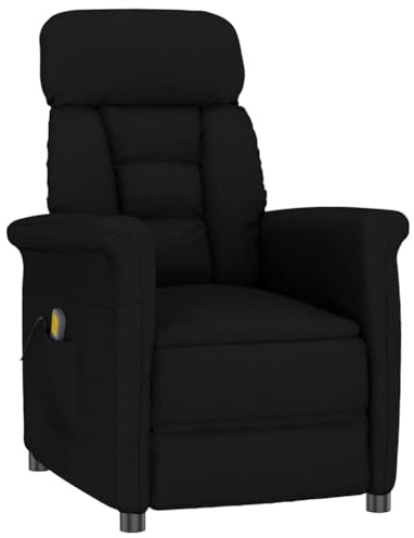RuiNingRN Fauteuil de massage noir 96,5 x 70,5 x 95 cm en microfibre réglable électriquement avec massage à 6 points pour la détente et le confort dans le salon, le bureau, le home cinéma