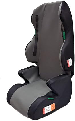 Phenix, Sitzerhöhung Auto Kinder 126-150 cm, ca. 7 bis 12 Jahre, Kindersitzerhöhung mit Rückenlehne, Bezug Abnehmbar und Waschbar, R129 I-size Norm, SINDO PLUS Boostersitz, Schwarz Blau