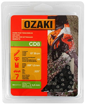 Greenstar OZAKI - Cadena de motosierra semicincel, 325 pulgadas, 0.058 (1,5 mm), 64 eslabones