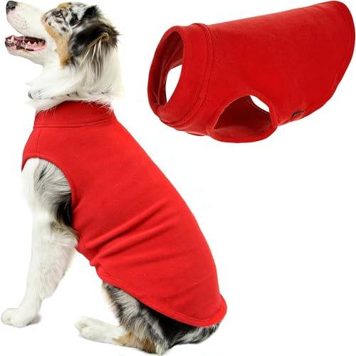 Gooby Stretch Fleece Pull Over Cold Weather Dog Vest, 3X-Large, Red