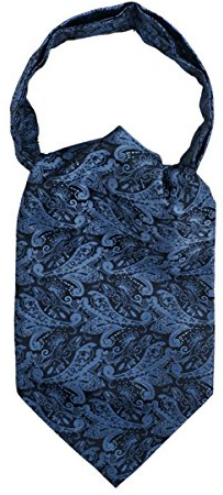 WANYING herr slipsscarf ascotslips halsduk cravat ties enkel chic för gentleman, C03 Paisley mörkblå, En Storlek
