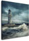EAUZONE GmbH Leuchtturm im Meer 60x60cm Wandbild auf Leinwand, Kunstdruck Moderne Bilder