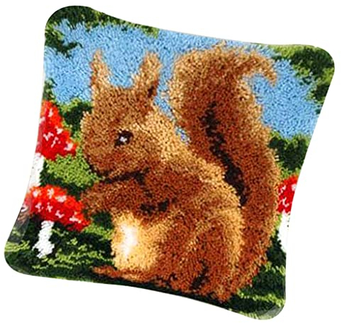 dailymall Knüpfkissen Knüpfpackung (Tier Motiv) Stickkissen Knüpfen Knüpfset Knüpfbild Knüpfhaken Kunsthandwerk für Kinder Erwachsene, Latch Hook Kit - ZD1022