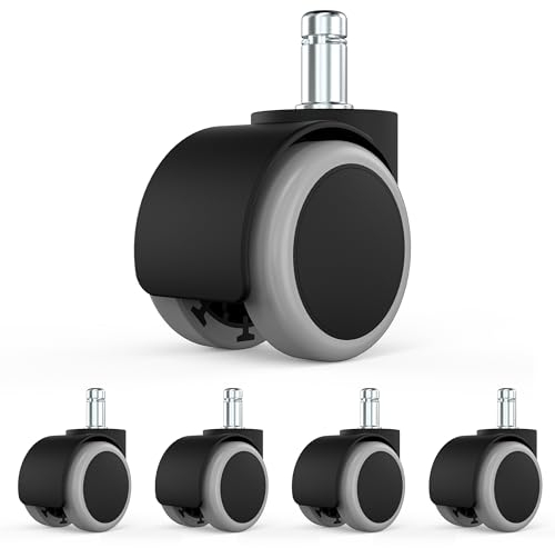 Ruedas para sillas de oficina,10 * 22 MM ruedas de repuesto de suelo duro para sillas de juego,ruedas para sillas de oficina para proteger el suelo,ideal para parquet,laminado（5PCS,gris）