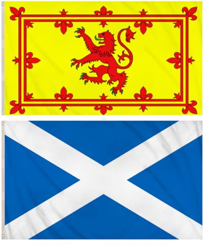 3ft x 5ft Scotland Double Stitched Flag - Perfect for Football World Cup, Euros, Olympics with Eyelets - National Decorations (2 Pack)