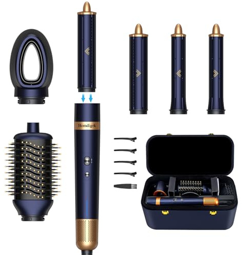 6-in-1 Airstyler, Hairstyler with Auto-Wrap Curling Iron and Blow-Dry Brush, Ionic Hairdryer for Styling, Volumizing, Curling, and Straightening, No Heat Damage | with Travel Case for Travel and Home