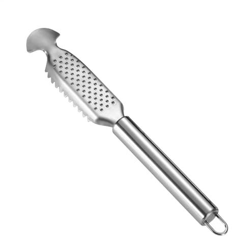 Écailleur en acier à poisson – Outil de nettoyage indispensable pour poissons, écailleur de poisson en acier inoxydable, outil robuste pour écailler le poisson, ustensile de cuisine pour la