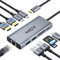 MCY Laptop Docking Station Single 8K,Dual Monitor 4K@60Hz,10 in 1 USB C Hub Ethernet,Multiple USB-C to HDMI Adapter PD100W,USB Data Port,SD/TF,Type C Dongle Dock for MacBook/Dell/HP/Surface-Grey