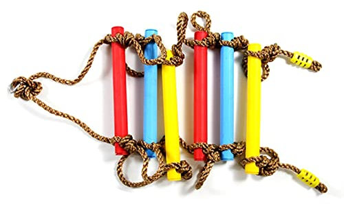 Tbest Scala della Corda in Plastica per Bambini per Arrampicarsi su Divertimento, Scala di Corda Sospesa per Giochi All'aperto, Attrezzatura da Parco Giochi per (COLORFUL)