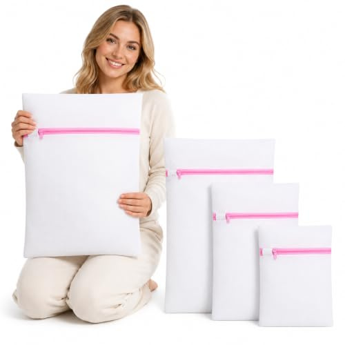 Mulbijeo 4-Bolsa Ropa Sucia, Duradero & Reutilizable, Bolsa Lavadora, Alta Permeabilidad Al Agua, Laundry Bag, Seguro & Transpirable, Saco Ropa Sucia
